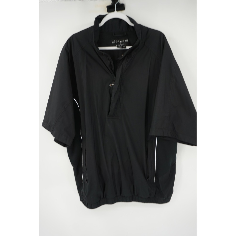 FootJoy DryJoys Jacket Black Golf Pullover Windshirt Windbreaker Men's 2XL